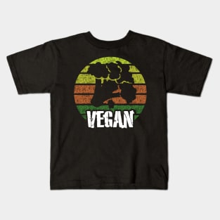 Vegan Retro Broccoli Kids T-Shirt